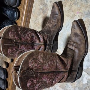 Ariat Women's Bright Lights Western Boots  Brown Leather Cowgirl 10011920 Sz 9 B